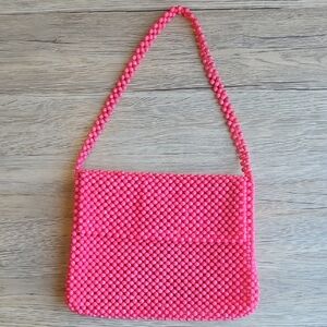 Vintage Y2K Barbie Pink Crystal Beaded Shoulder Bag